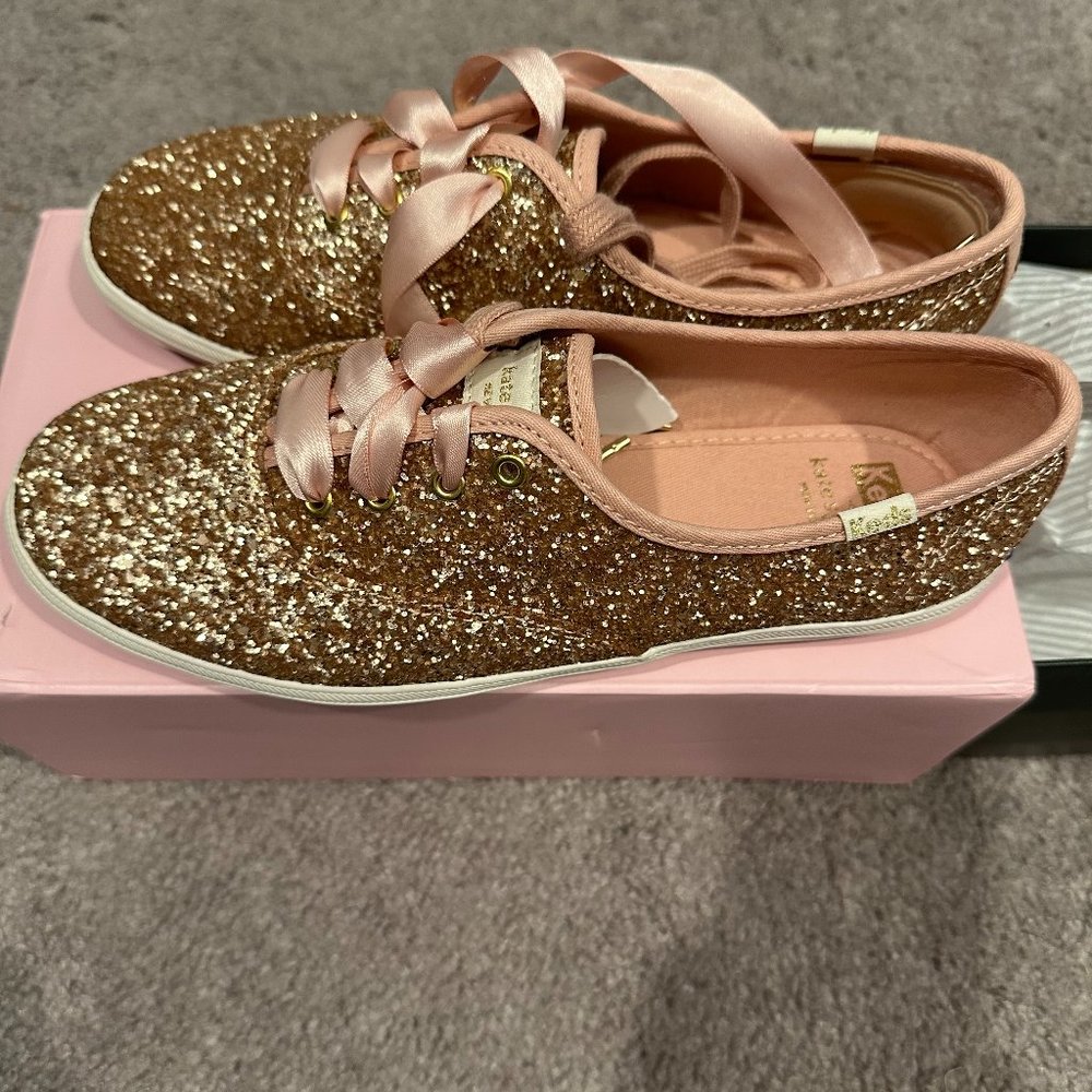 Kate Spade X Keds Rose Gold Glitter Sneakers
